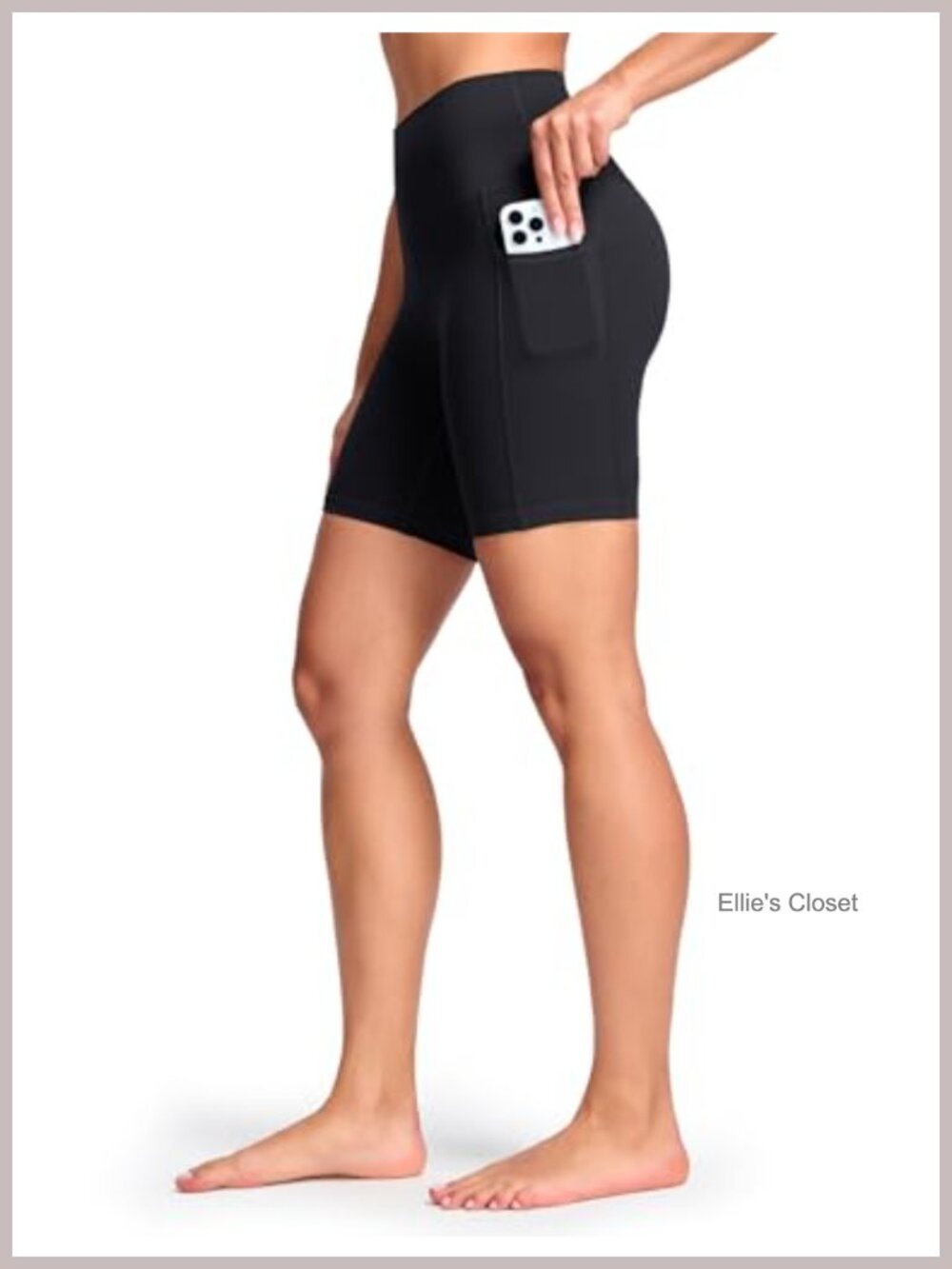 Compression High Waisted Biker Shorts with Pockets 6"